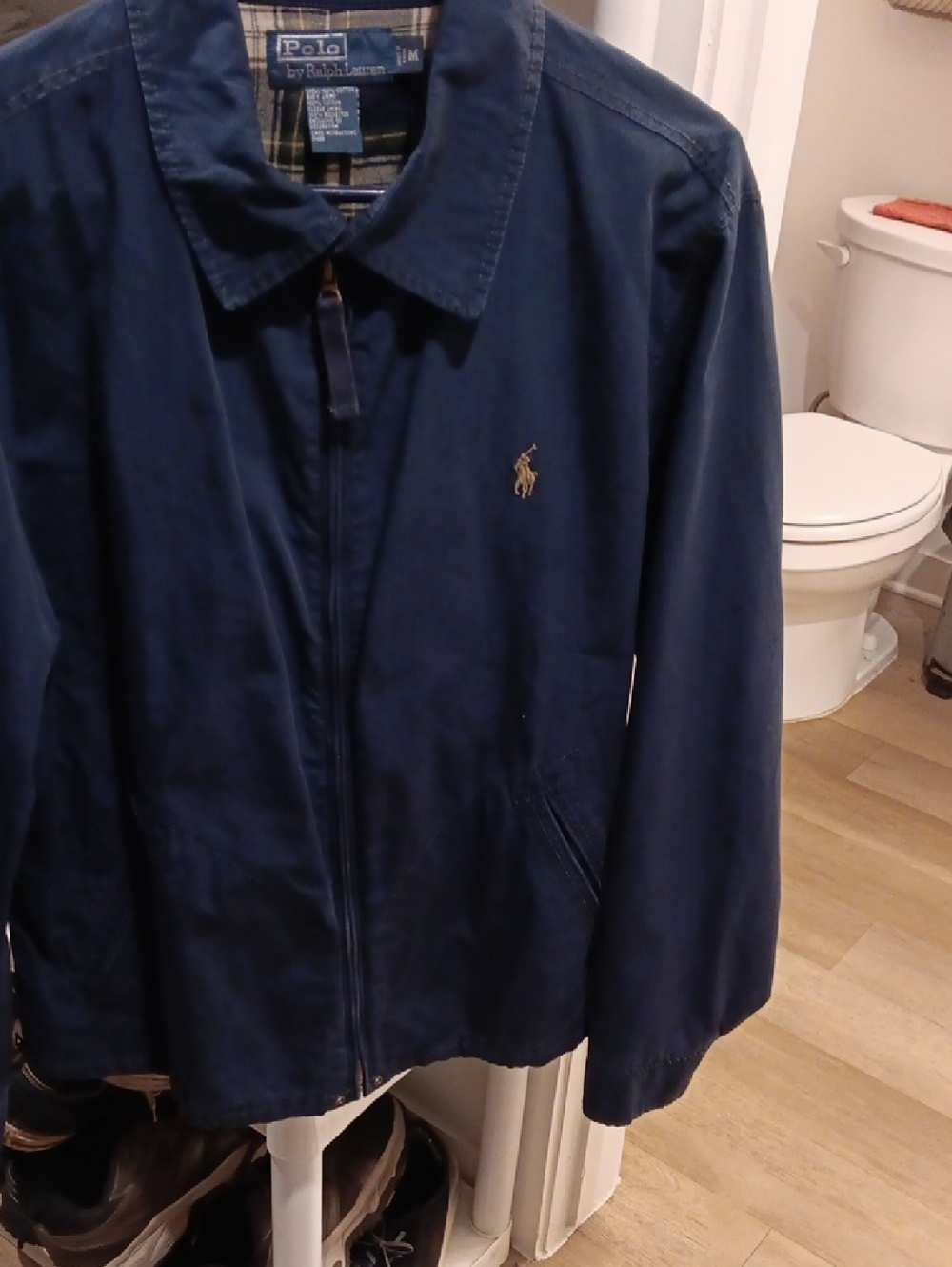 Polo by Ralph Lauren Navy Zip-Front Harrington with Embroidered Pony